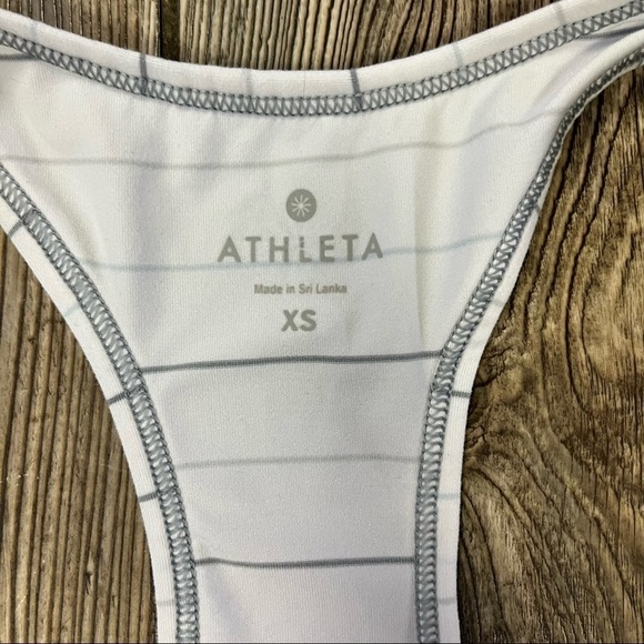 Athleta XS Striped Racerback Tank Stripes Gray White - Picture 4 of 7